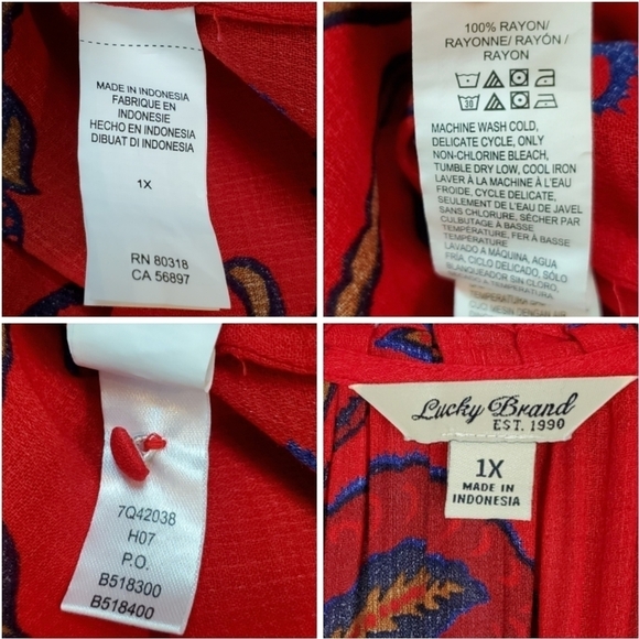 Lucky Brand Londynn Printed Peasant Blouse - Picture 7 of 8